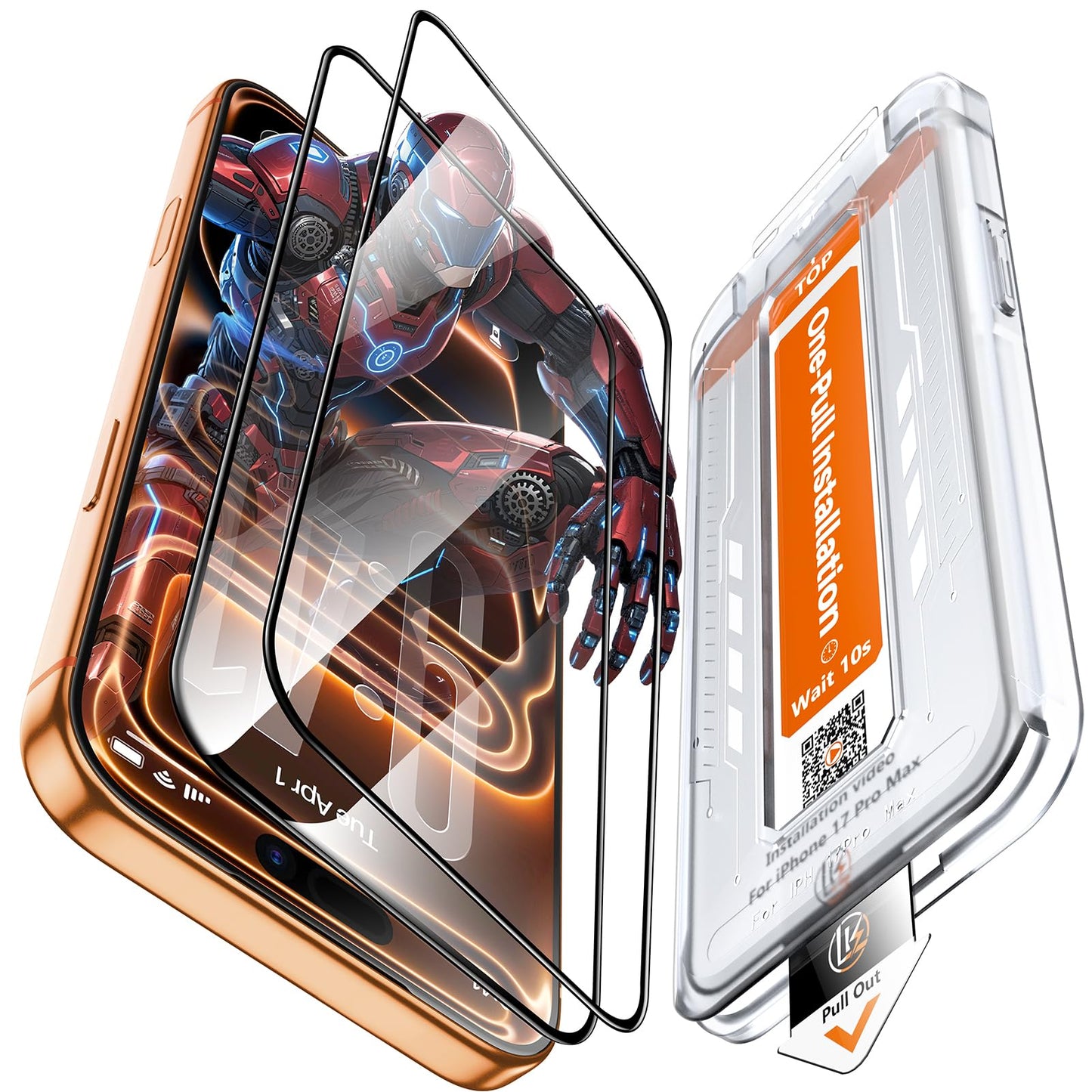 LK 2 Tempered Glass Screen Protector For iPhone 17 Pro Max