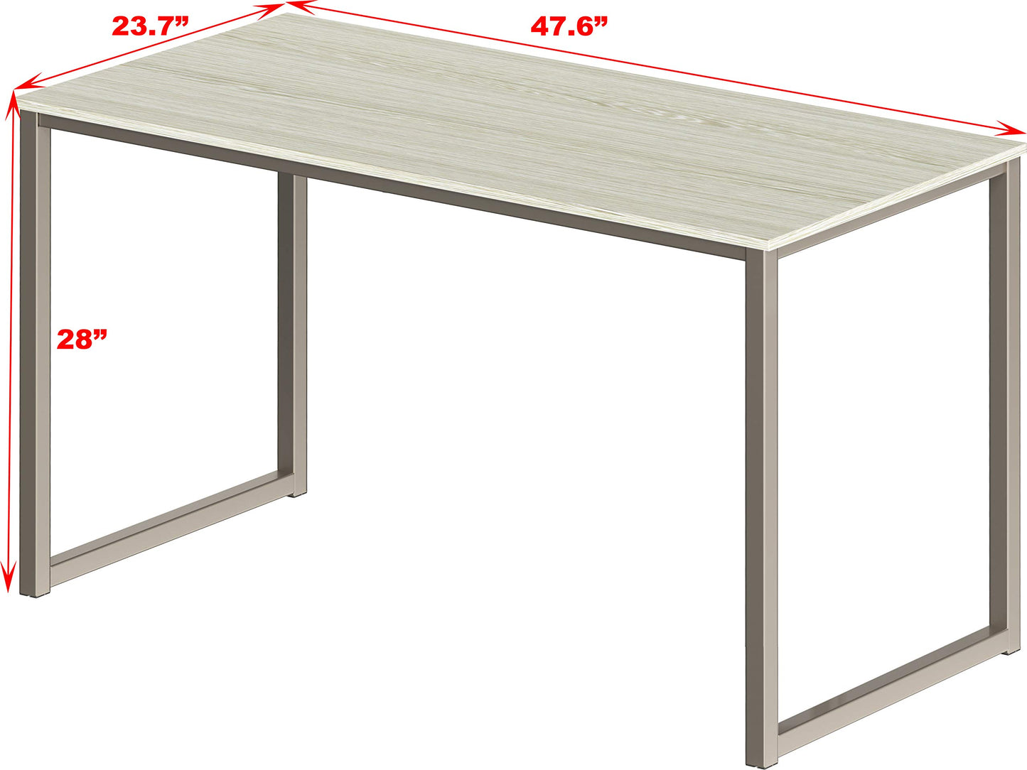 SHW 48 Inch Black Home Office Computer Desk