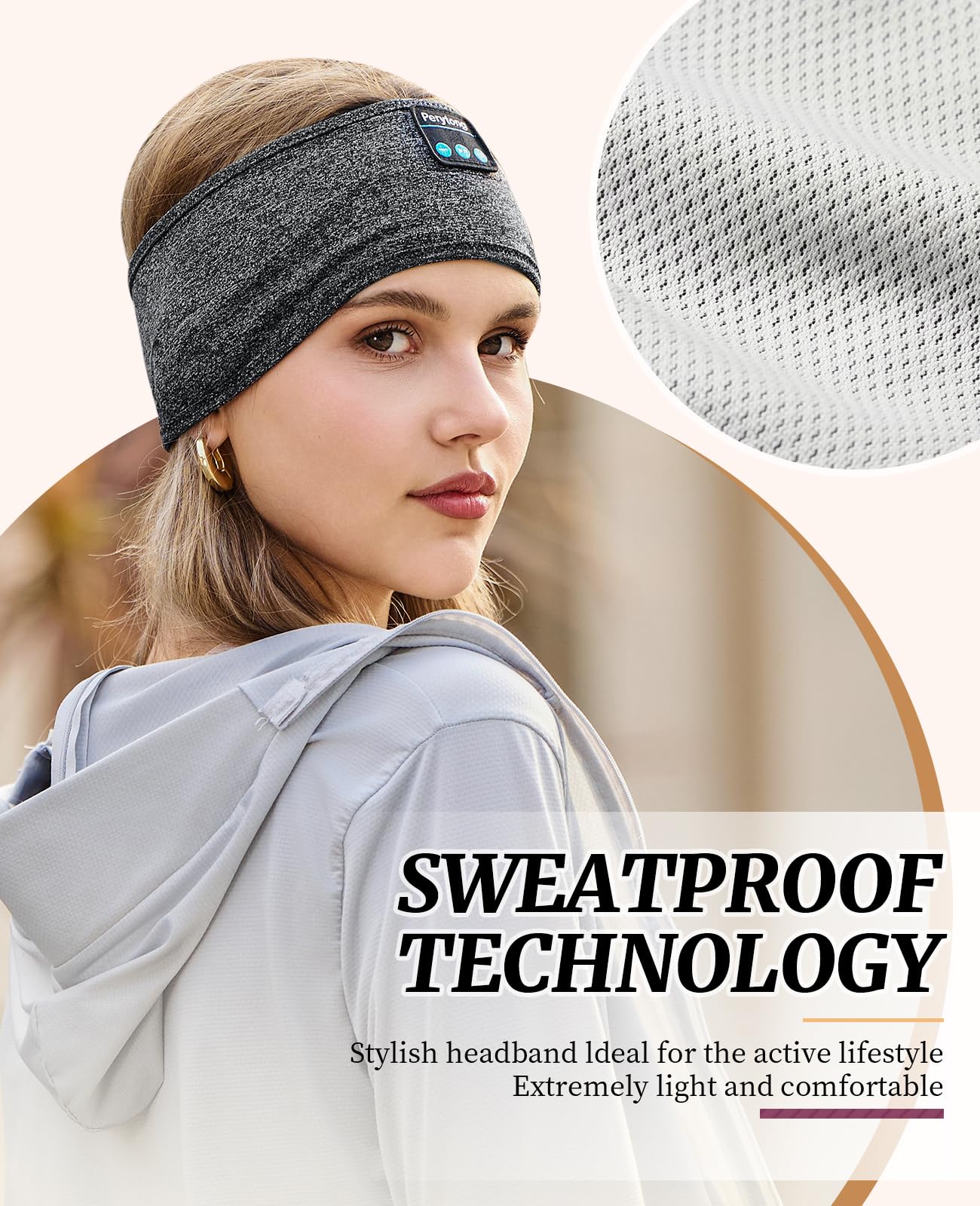 Perytong Sleep Headphones Wireless Bluetooth Headband