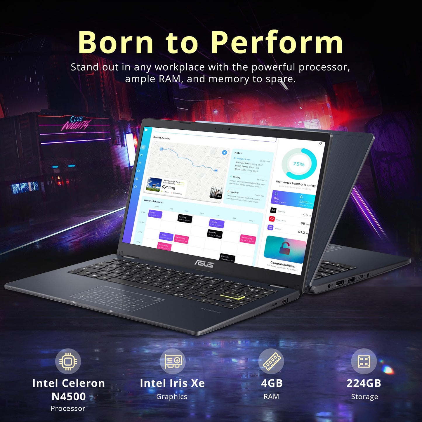 ASUS E410 Laptop Intel Celeron N4020 4GB 64GB 14 Inch HD