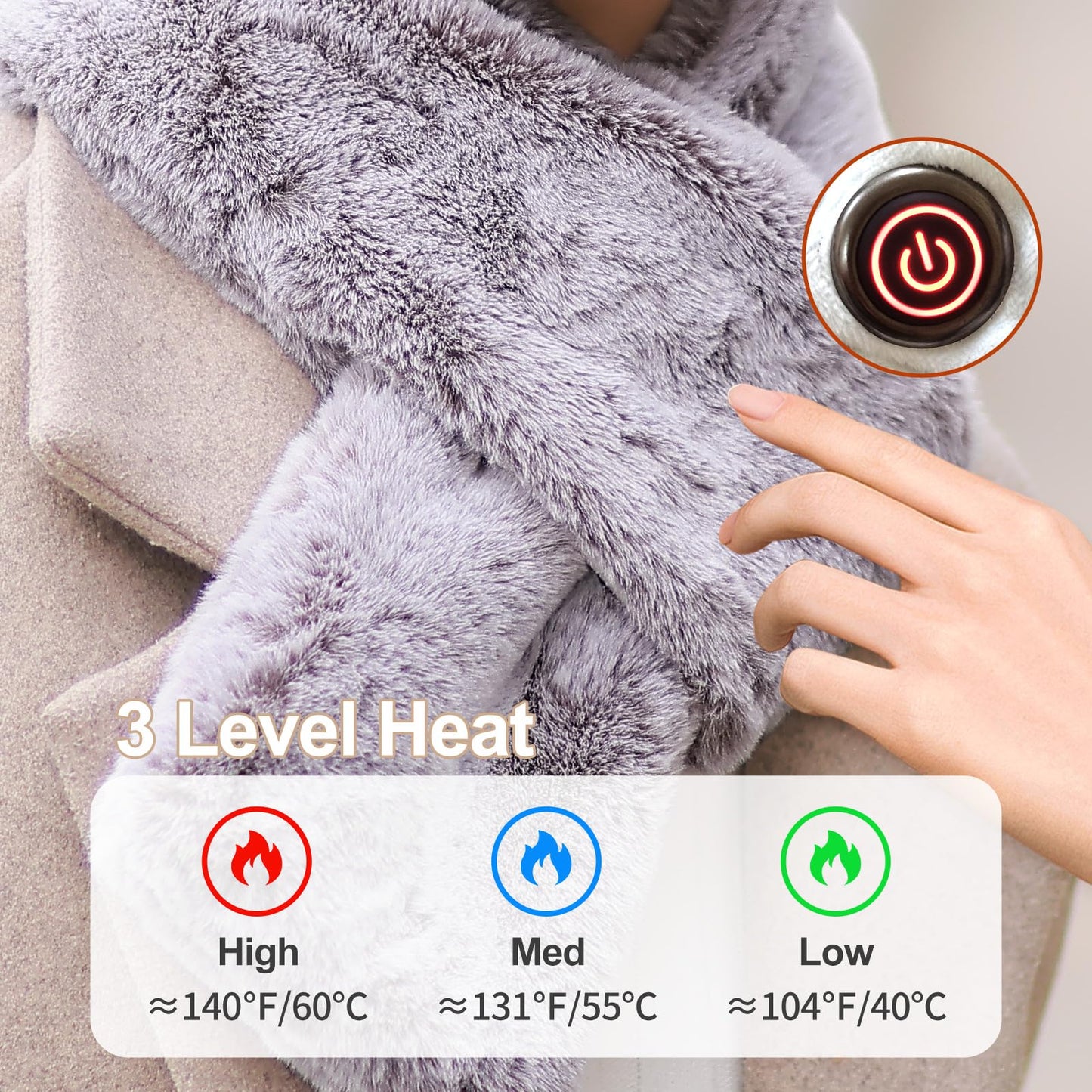 Heated Scarf for Women and Men Neck Warmer with Power Bank