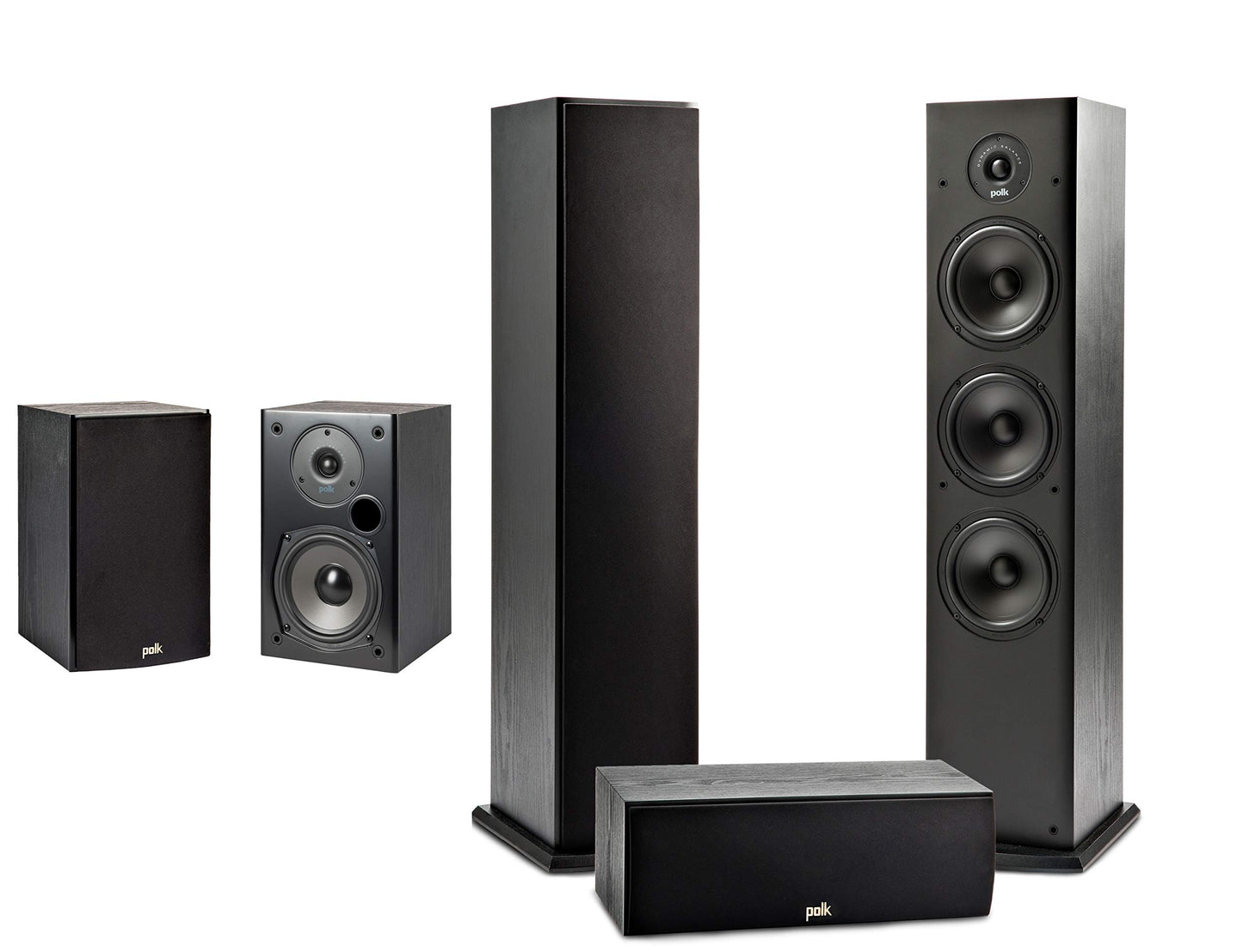 Polk Audio T15 Bookshelf Speakers with Deep Bass Sound