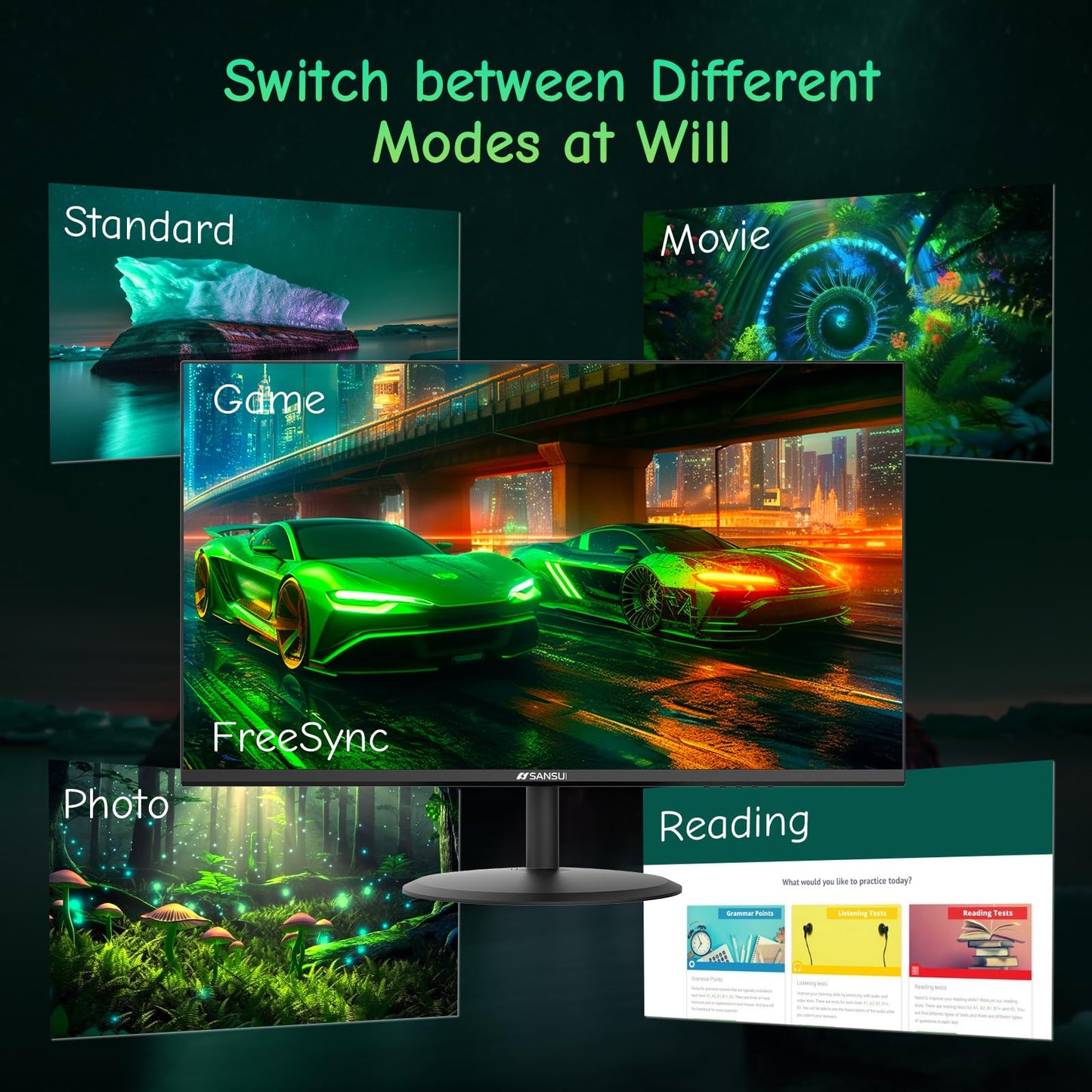 Sansui 24 Inch Eye Care Monitor With HDMI And VGA Ports