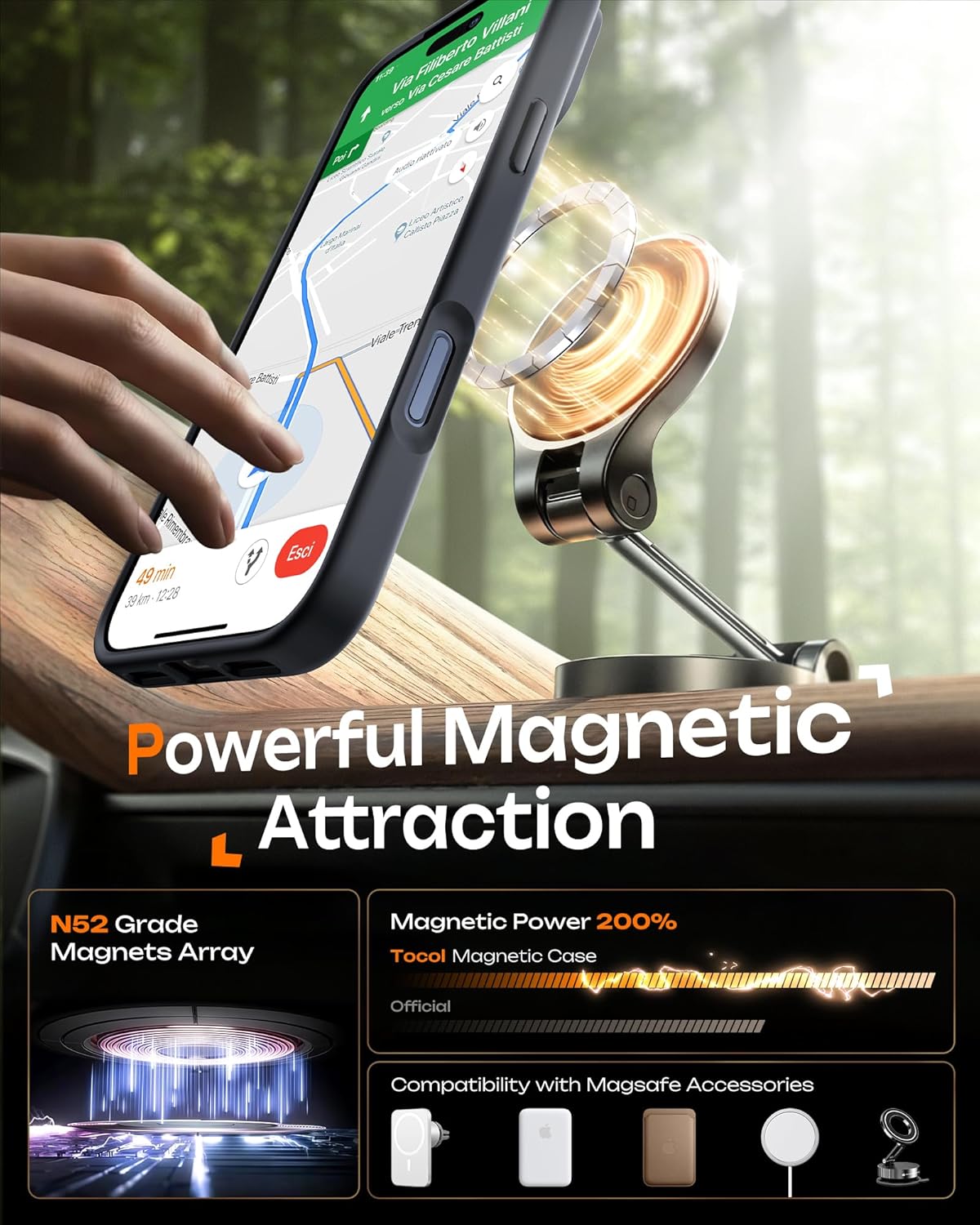 Tocol IPhone 17 Pro Max Case With Magnetic Ring MagSafe