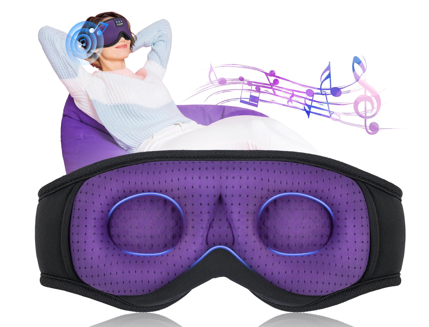 Sleep Headphones Bluetooth Eye Mask for Side Sleepers