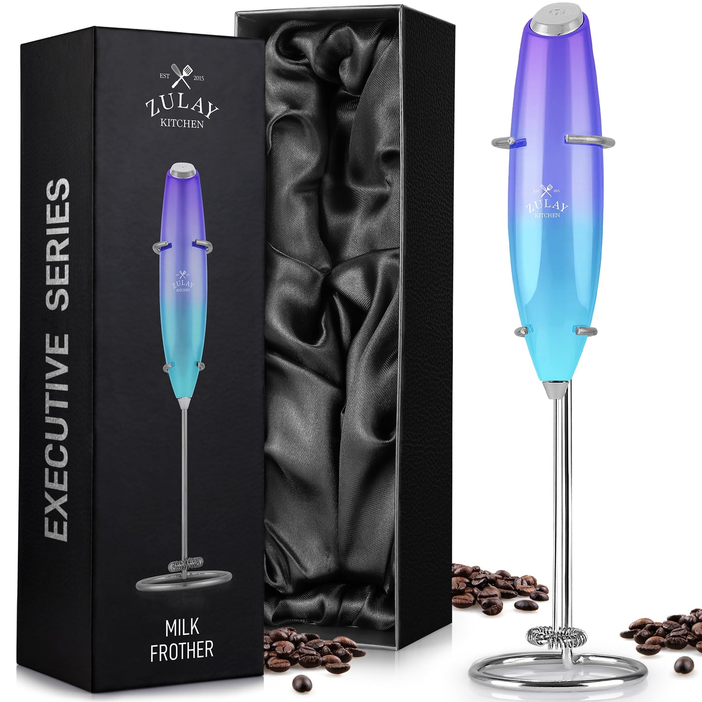 Zulay Milk Frother Wand Handheld Electric Whisk For Coffee