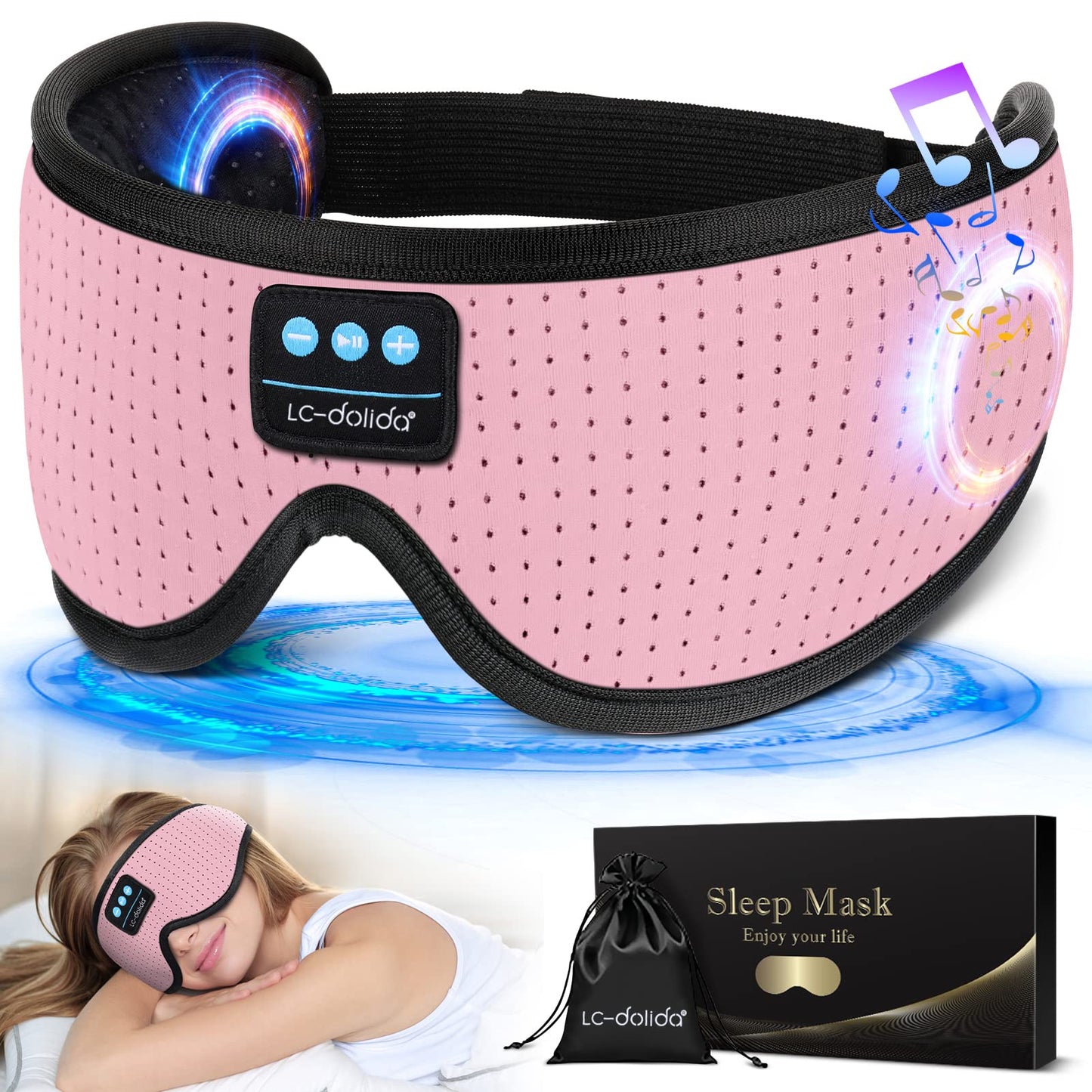 Sleep Headphones Bluetooth Eye Mask for Side Sleepers