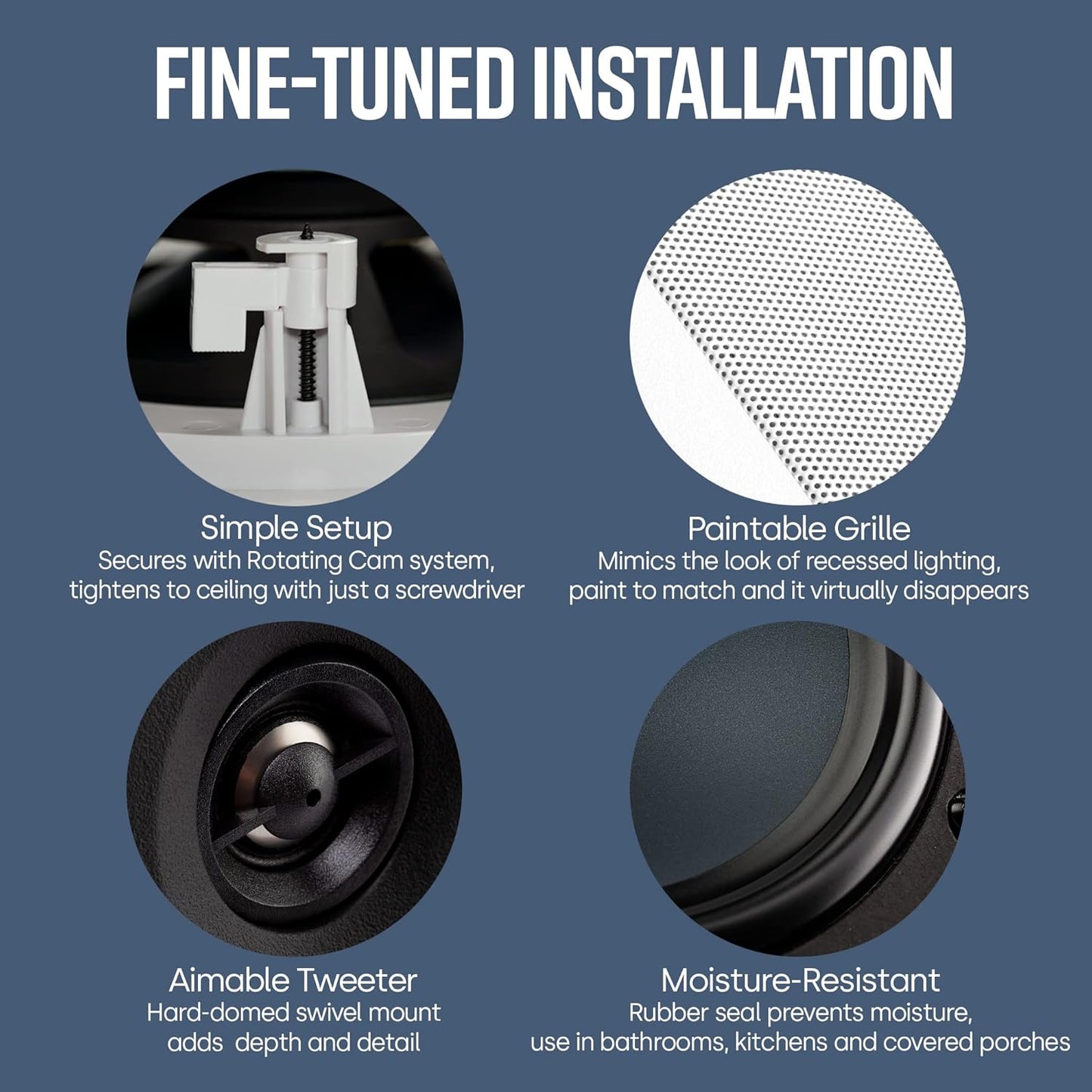 Polk Audio RC80i In Ceiling Speakers with Immersive Sound