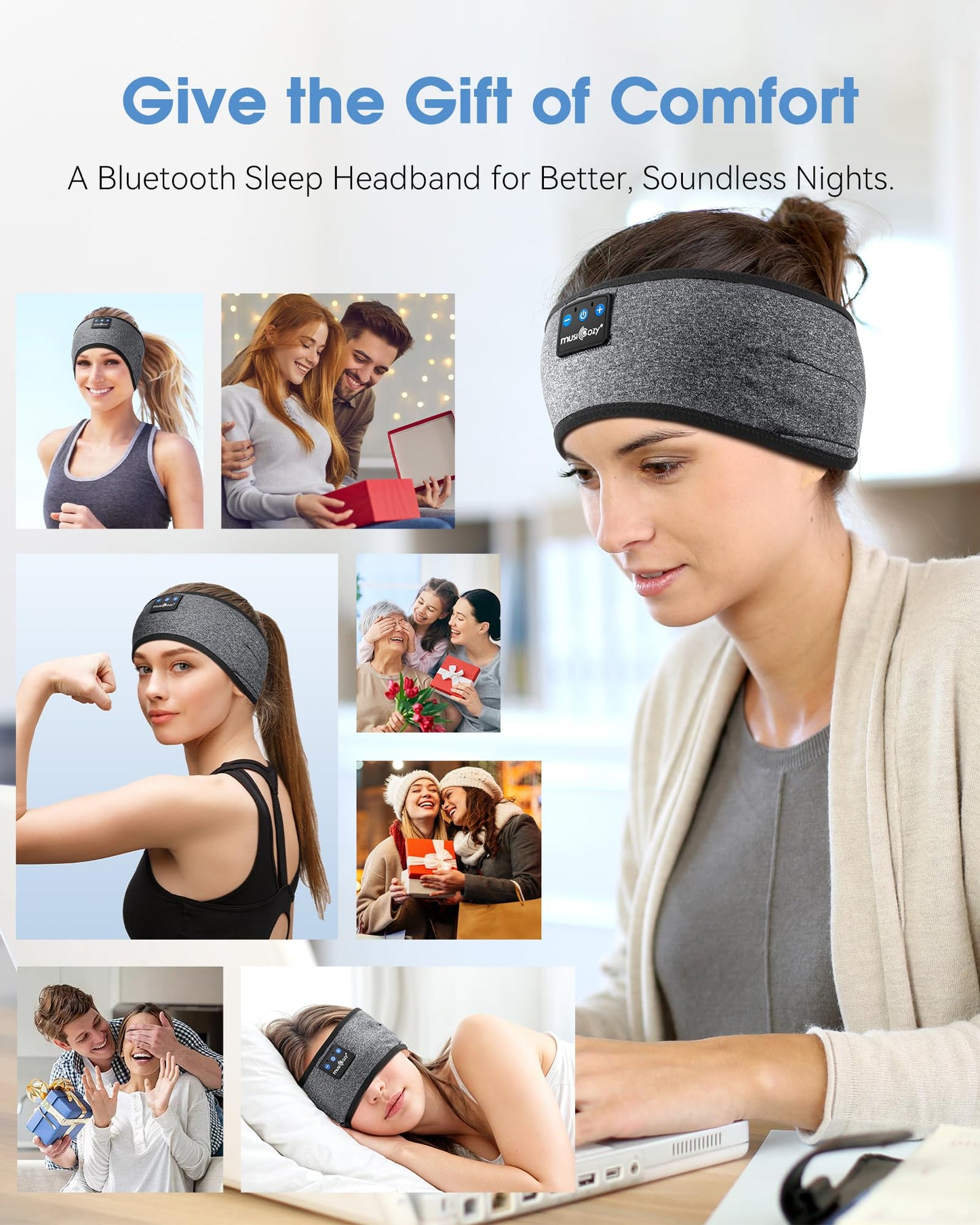 Sleep Headphones Headband Bluetooth 5.4 Wireless Earphones