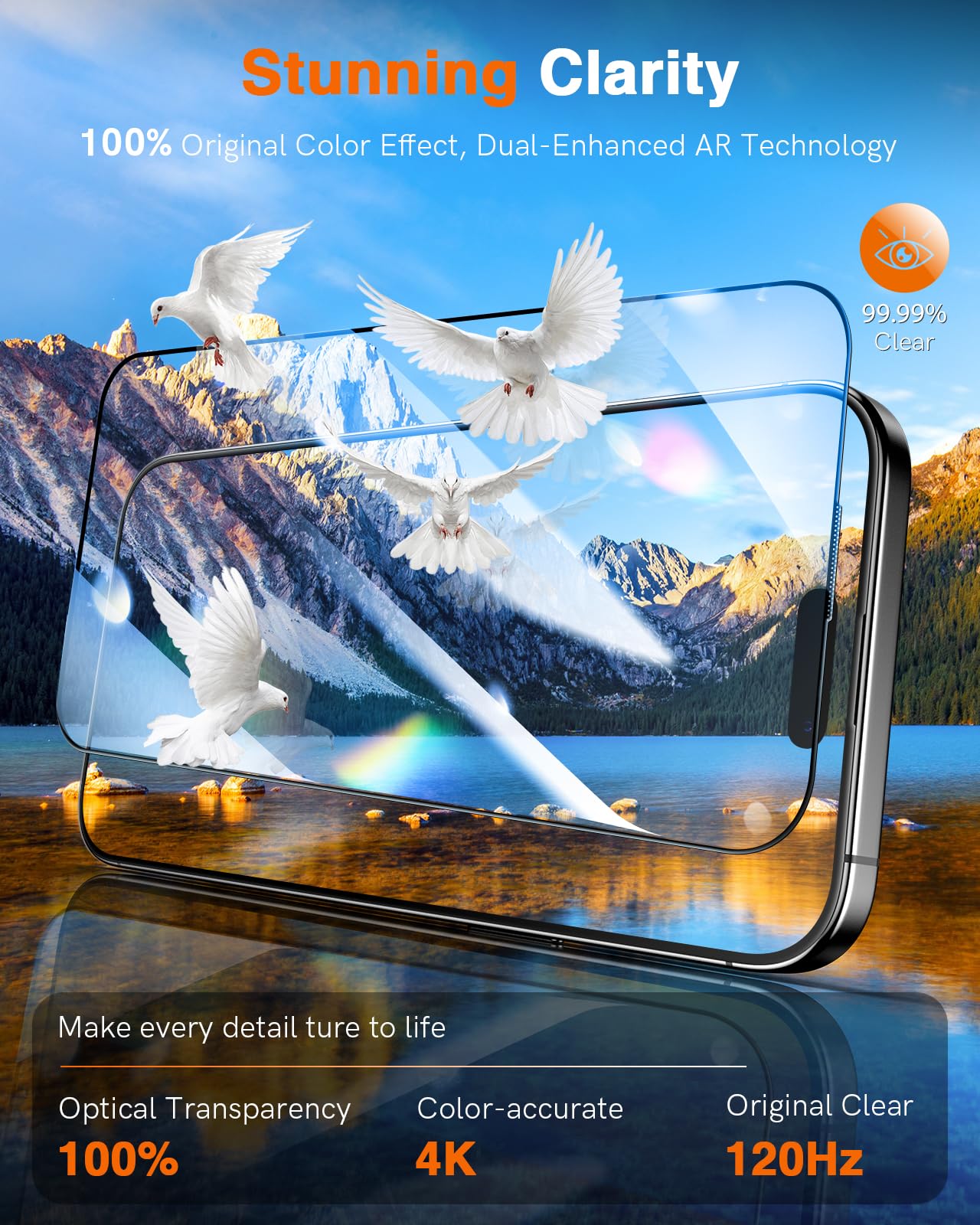 LK 2 Tempered Glass Screen Protector For iPhone 17 Pro Max