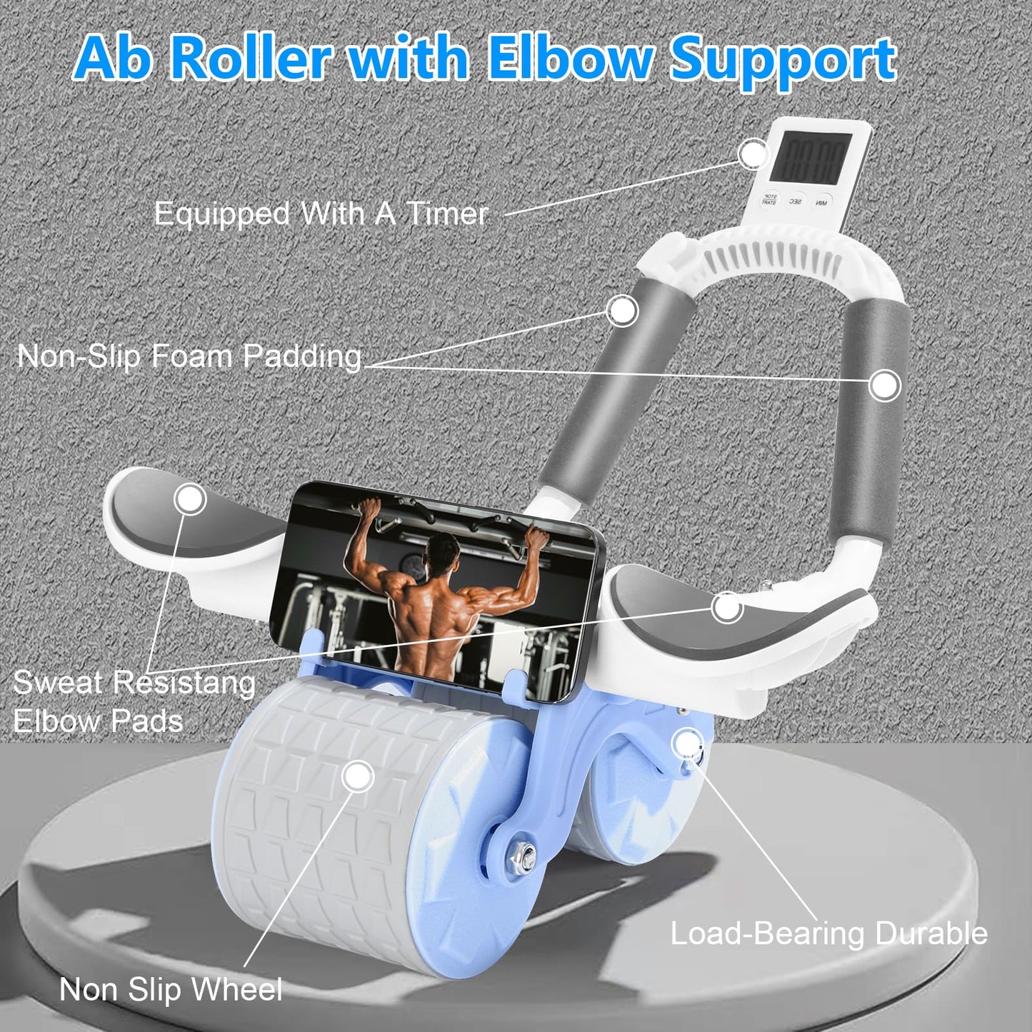 2025 Ab Roller Wheel With Knee Mat And Timer For Ab Workouts