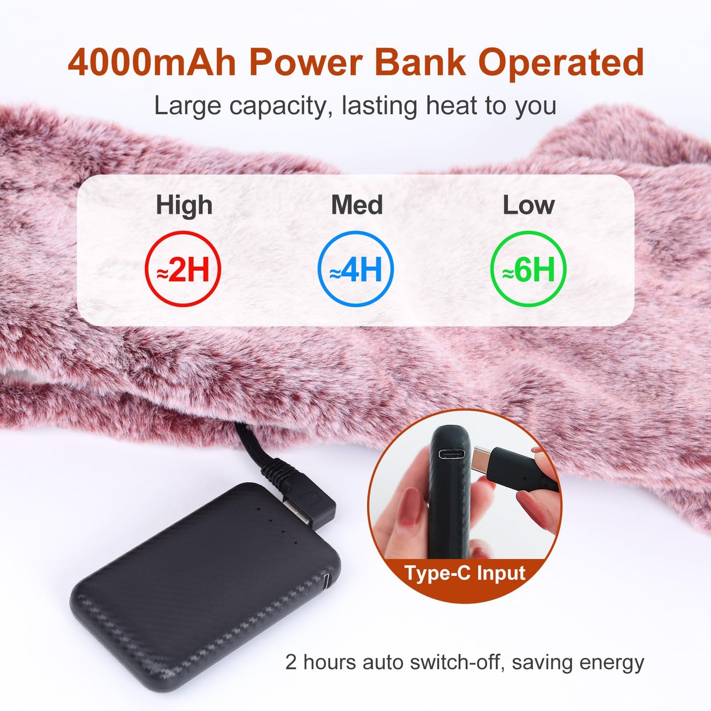 Heated Scarf for Women and Men Neck Warmer with Power Bank
