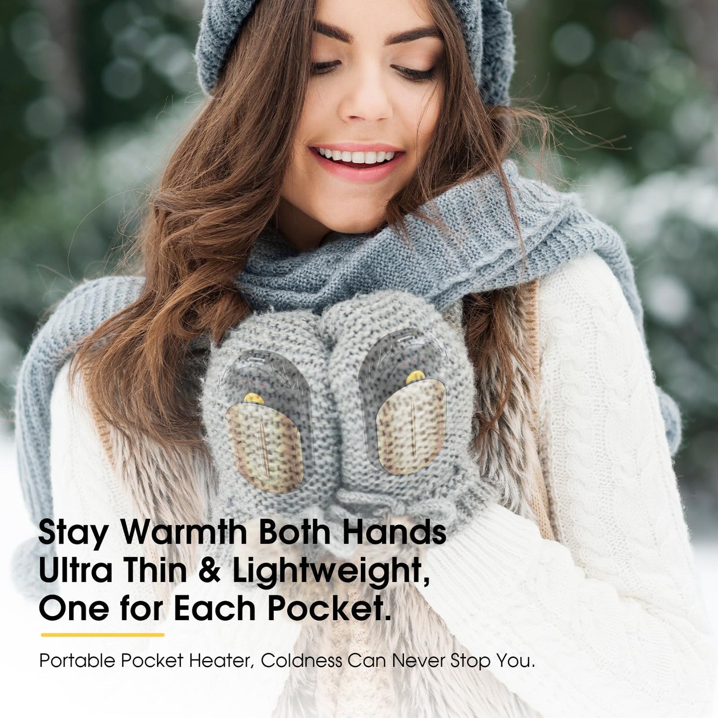 AI Hand Warmers 2 Pack Rechargeable Portable Pocket Heaters