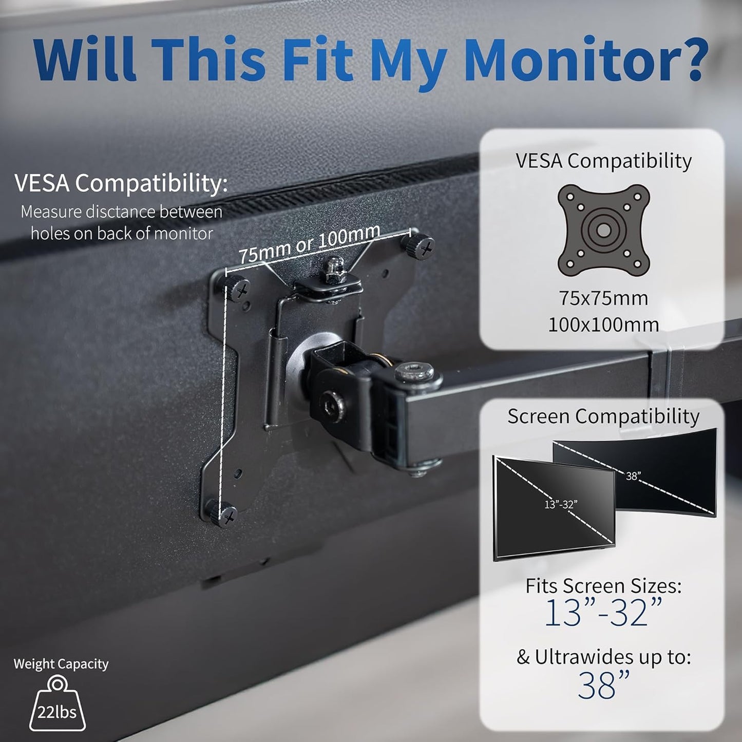 VIVO Ultrawide Monitor Arm Desk Mount 13 Through 38 Inch