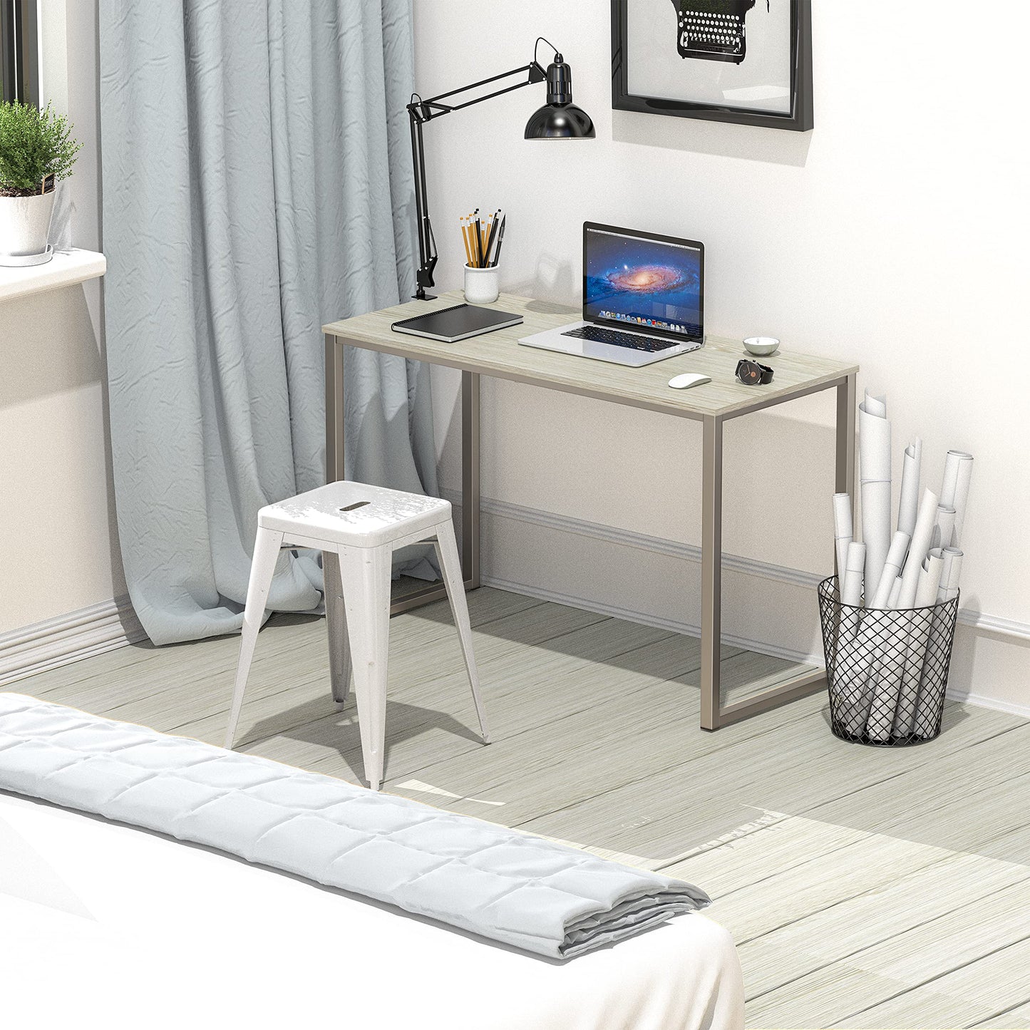 SHW 48 Inch Black Home Office Computer Desk