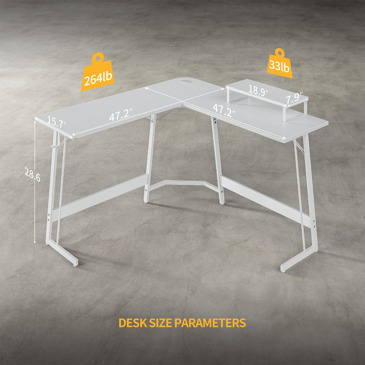 CubiCubi L Shaped Gaming Desk with Carbon Fiber Surface