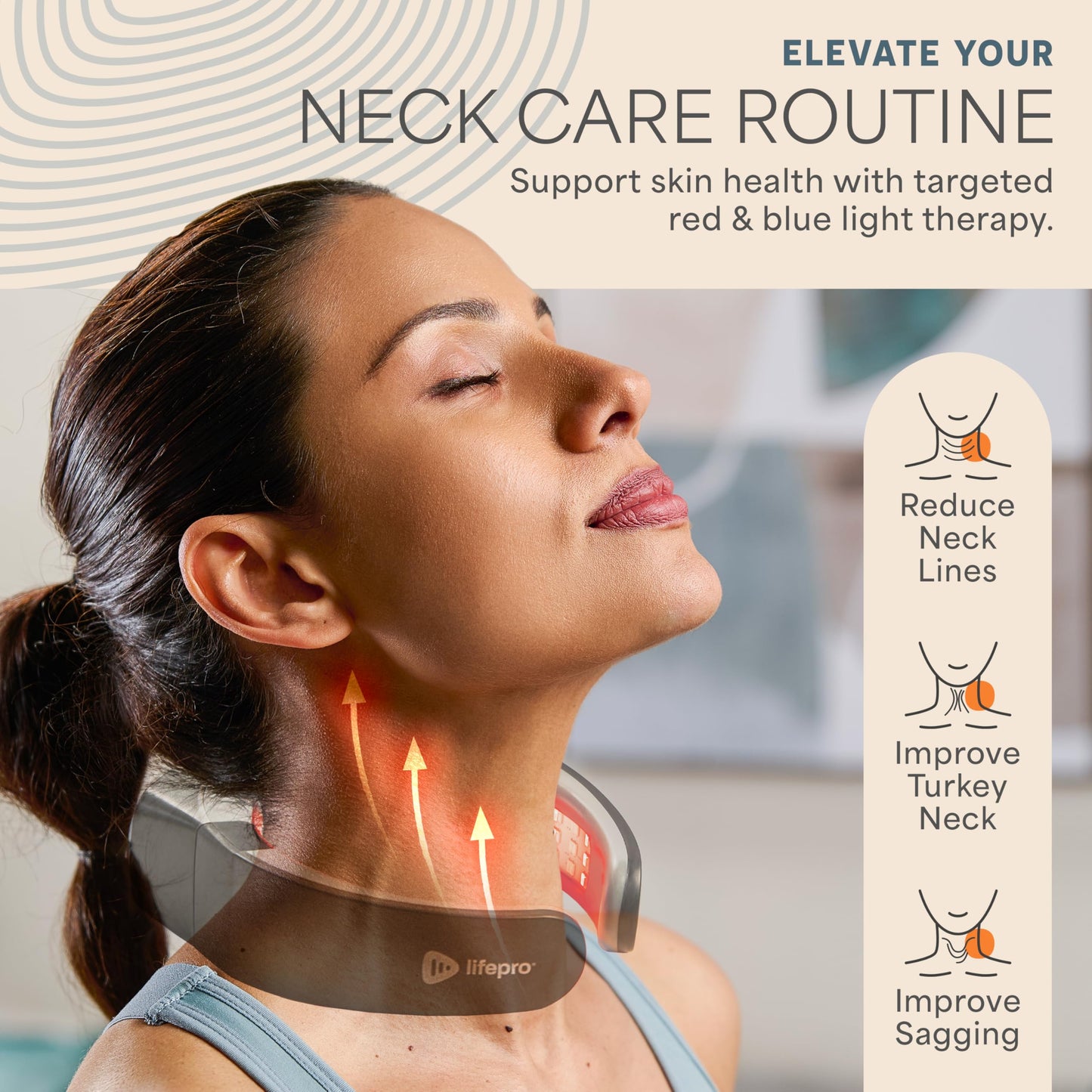 Compact Rechargeable Red Light Therapy Neck Device
