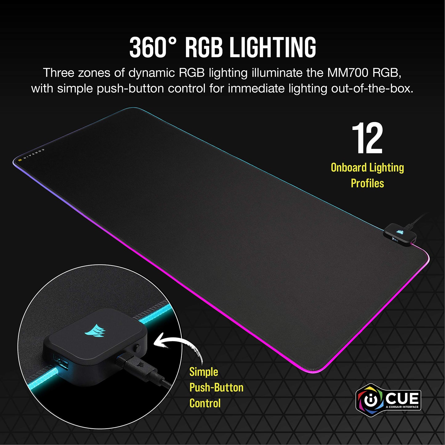 Corsair MM700 RGB Extended Gaming Mouse Pad with USB Hub