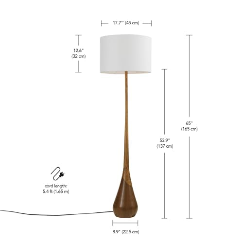 Modern 70 Inch Floor Lamp with Soft White Shade
