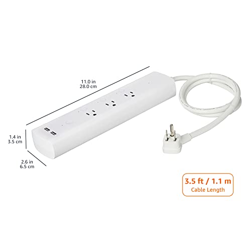 Amazon Basics Smart Power Strip With 3 Independent Outlets