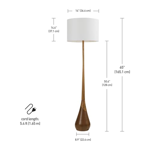 Modern 70 Inch Floor Lamp with Soft White Shade