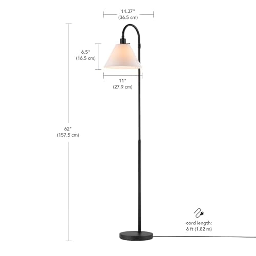 Brass Floor Lamp with White Shade for Modern Decor