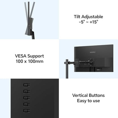 KOORUI 27 Inch IPS Monitor 1080p 100Hz HDMI VGA VESA Tilt