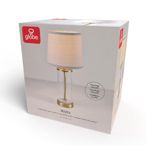 Maya 21 Inch Clear Glass Fillable Table Lamp