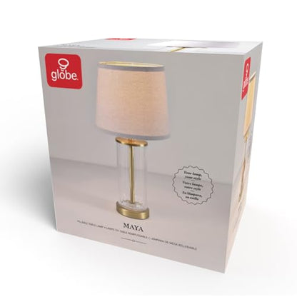 Maya 21 Inch Clear Glass Fillable Table Lamp