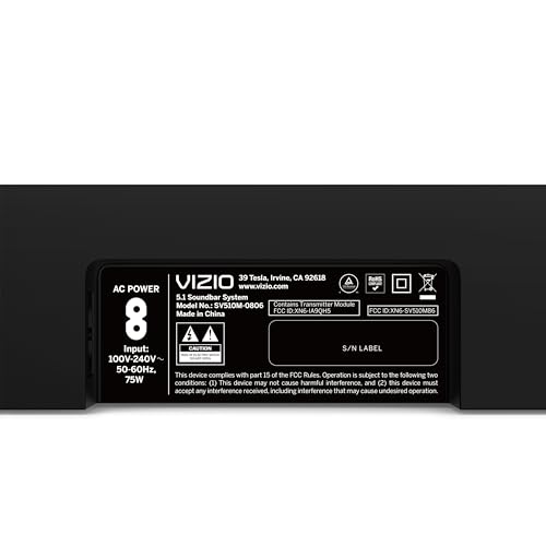 VIZIO 5.1 Surround Soundbar with Immersive Dolby Atmos