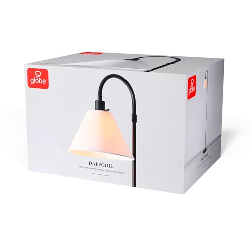 Brass Floor Lamp with White Shade for Modern Decor