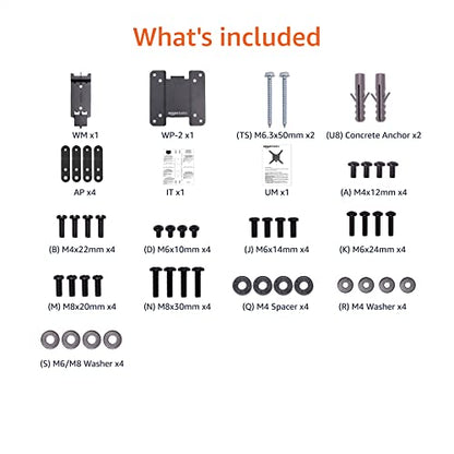 Amazon Basics Full Motion Wall Mount for 26 to 55 TVs Black