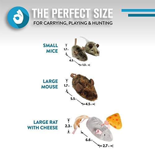 Interactive Cat Toy Pack with Real Mouse Sound
