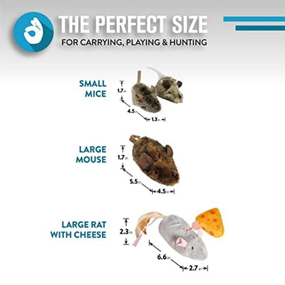 Interactive Cat Toy Pack with Real Mouse Sound