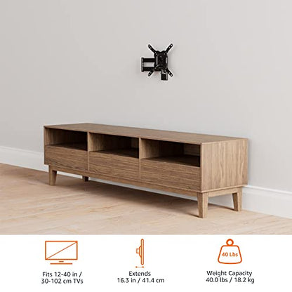 Amazon Basics Full Motion Wall Mount for 26 to 55 TVs Black