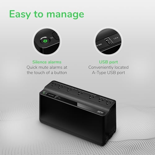 APC BE600M1 UPS Battery Backup For Reliable Power Supply