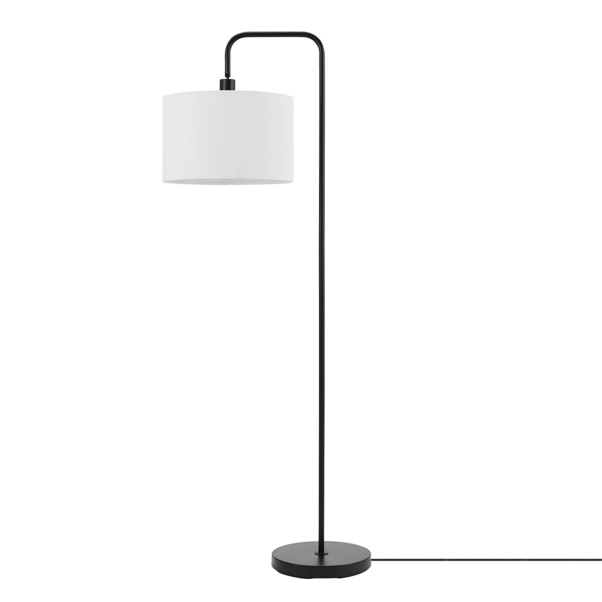 Brass Floor Lamp with White Shade for Modern Decor
