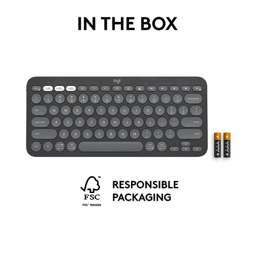 Logitech Pebble K380s Bluetooth Keyboard Slim Portable Design