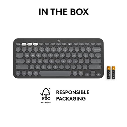Logitech Pebble K380s Bluetooth Keyboard Slim Portable Design