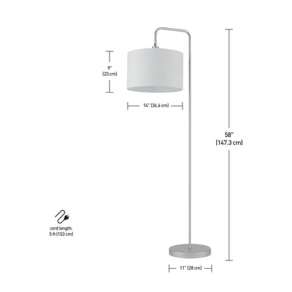 Brass Floor Lamp with White Shade for Modern Decor