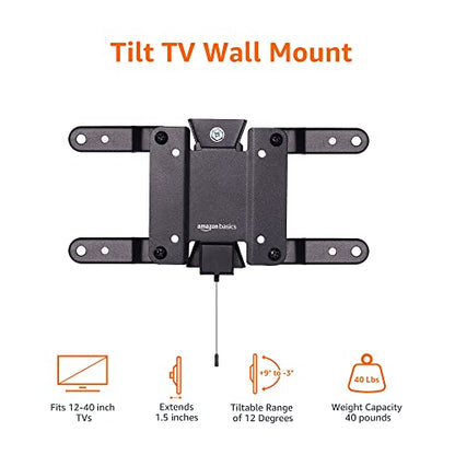 Amazon Basics Full Motion Wall Mount for 26 to 55 TVs Black