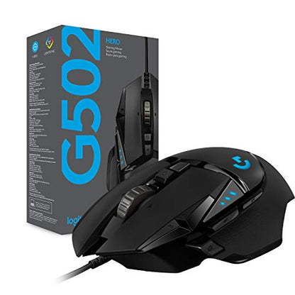 Logitech G502 HERO Wired Gaming Mouse with Adjustable Weights