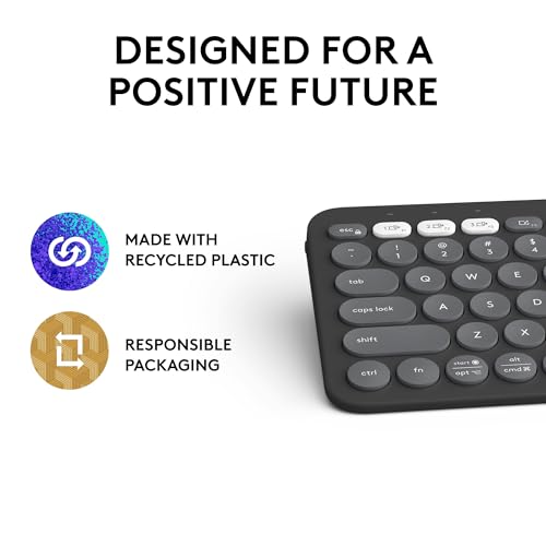 Logitech Pebble K380s Bluetooth Keyboard Slim Portable Design
