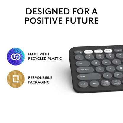 Logitech Pebble K380s Bluetooth Keyboard Slim Portable Design