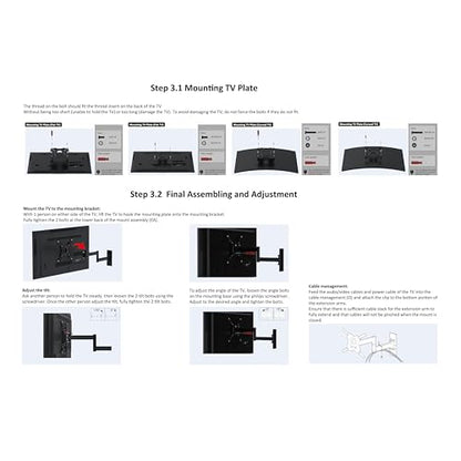 Amazon Basics Full Motion Wall Mount for 26 to 55 TVs Black