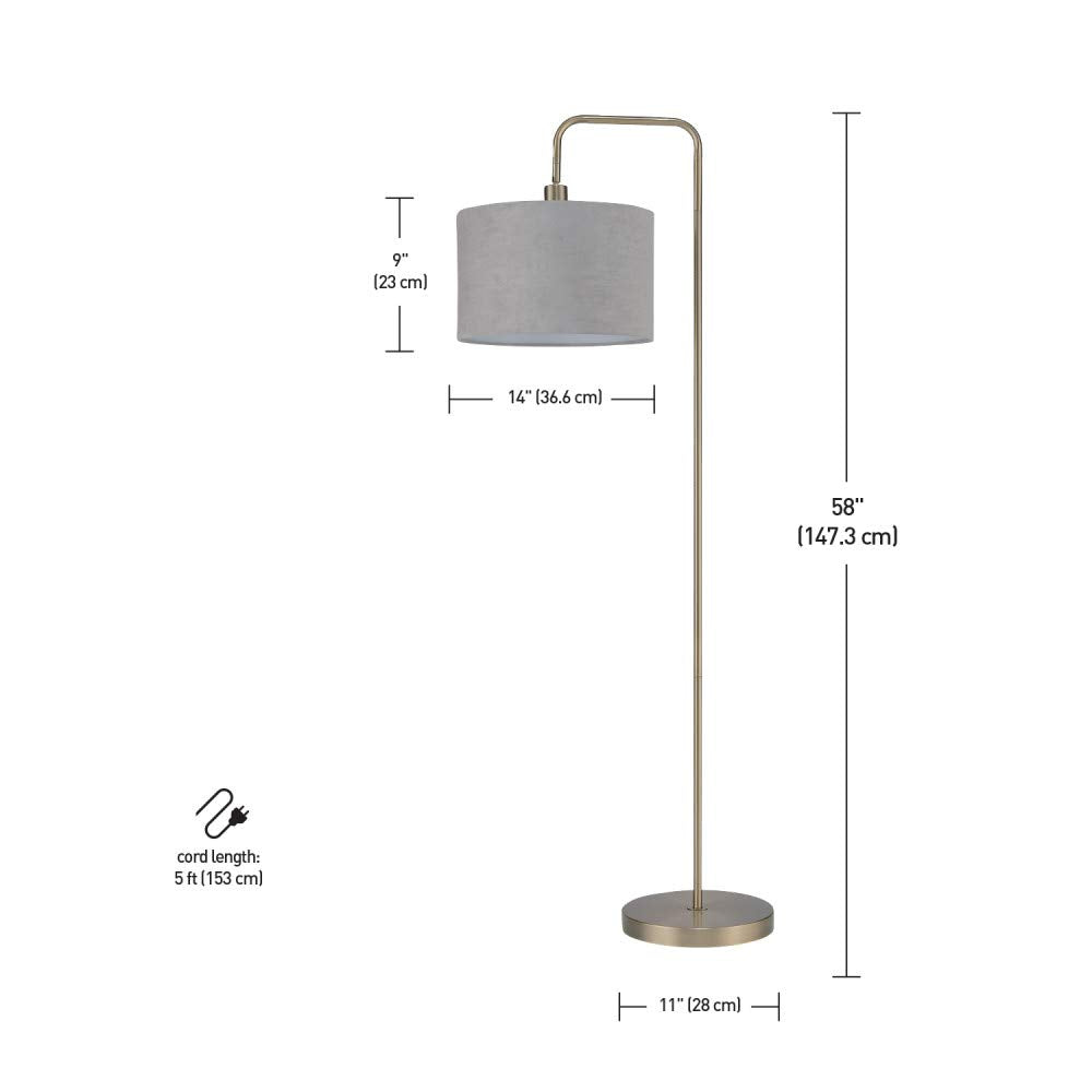 Brass Floor Lamp with White Shade for Modern Decor