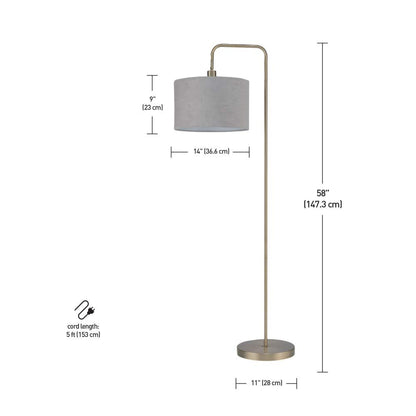 Brass Floor Lamp with White Shade for Modern Decor