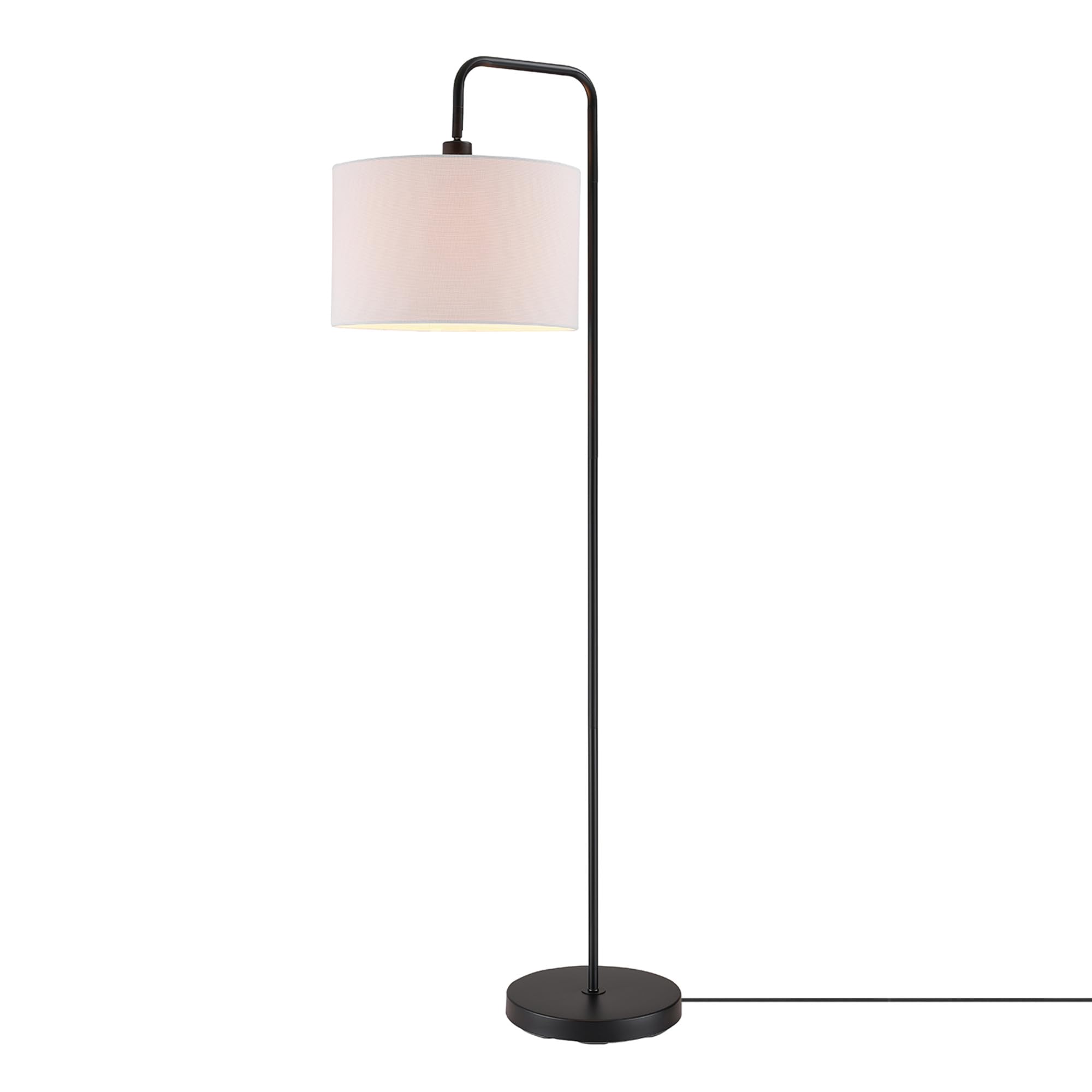 Brass Floor Lamp with White Shade for Modern Decor