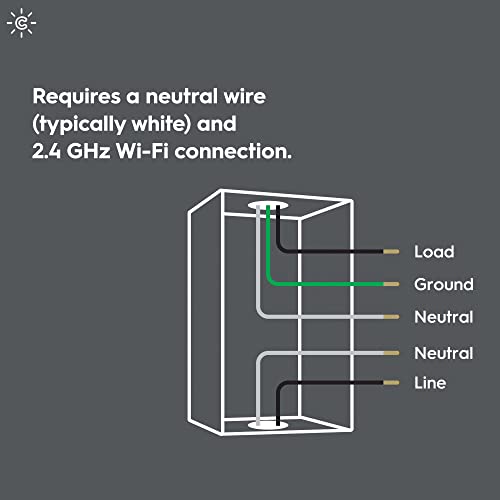 GE CYNC Smart Light Switch No Neutral Wire Required