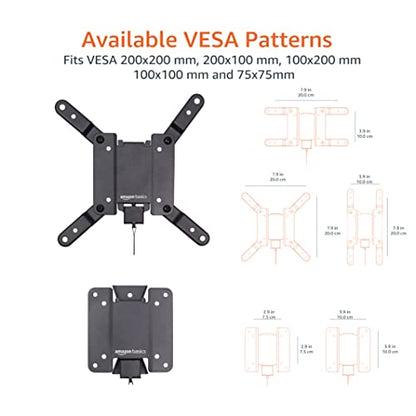 Amazon Basics Full Motion Wall Mount for 26 to 55 TVs Black